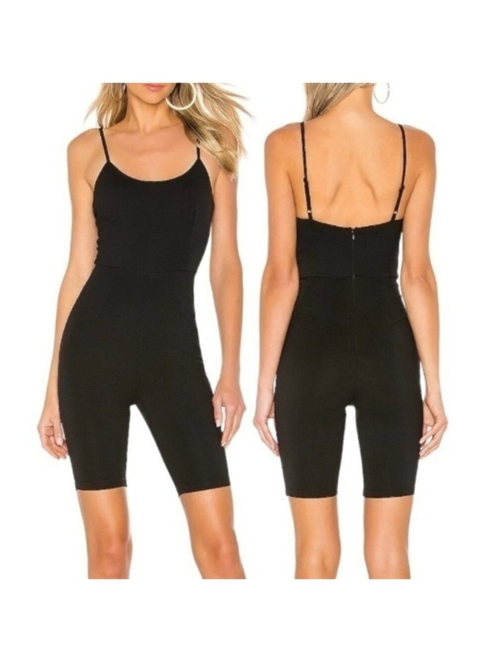 Superdown Nadia Biker Short Romper Black XS